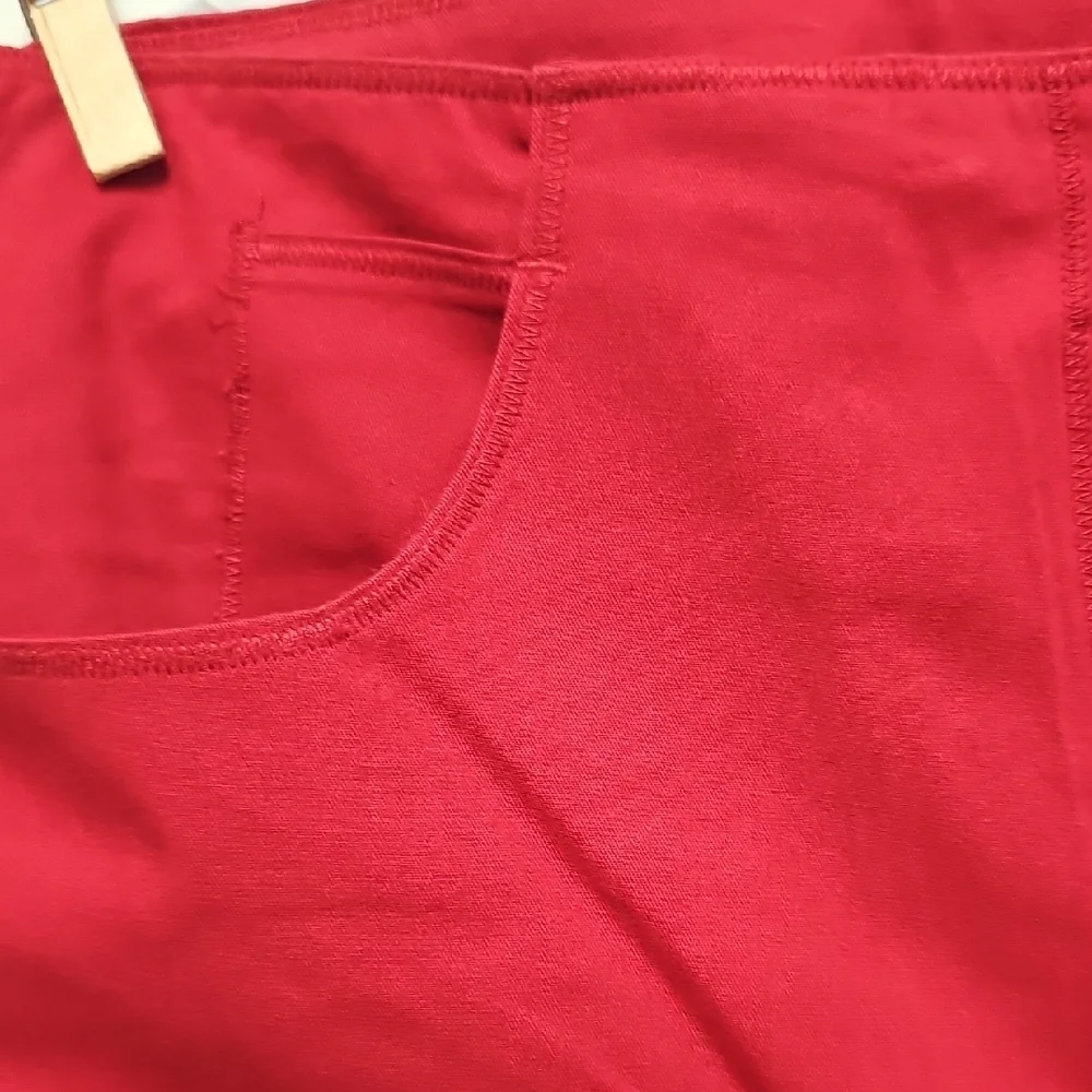 NWT Katayone Adeli Women's Red Straight-Leg Trousers 100% Cotton Sz 10 High End - Picture 5 of 12